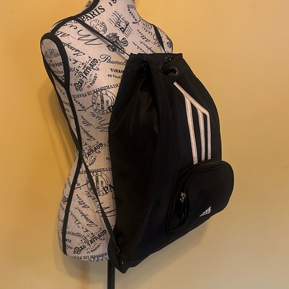 Adidas Black Backpack with Cream Stripes sport - Picture 7 of 7